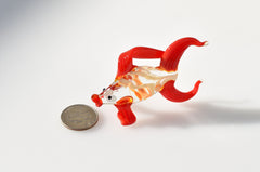 Cute Glass red-clear colorful goldfish. Detailed figurine with a lot of character and personality.  Excellent addition to your collection.