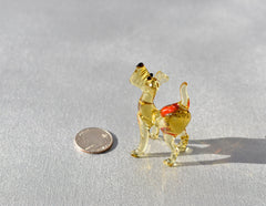 Handmade Glass Dog Figurine: Whimsical Art Glass Sculpture