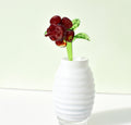 Handmade Red Glass Flower Sculpture: Flame Work Art Glass
