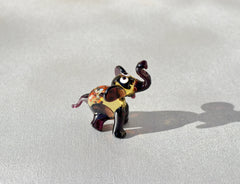 Handmade Purple Glass Elephant Figurine: Whimsical Art Glass Sculpture