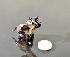 Handmade Purple Glass Elephant Figurine: Whimsical Art Glass Sculpture