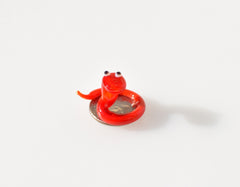 Cute glass tiny red snake, whimsical, Lamp work miniature character from Glass Menagerie, Unique gift