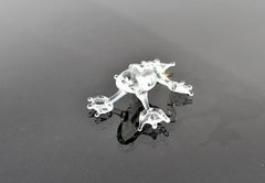 Clear Glass Frog Figurine – Hand Blown Miniature Animal Sculpture – Unique Amphibian Gift