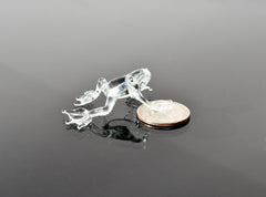 Clear Glass Frog Figurine – Hand Blown Miniature Animal Sculpture – Unique Amphibian Gift