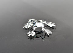 Clear Glass Frog Figurine – Hand Blown Miniature Animal Sculpture – Unique Amphibian Gift