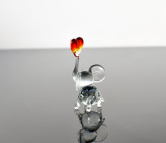 Lampwork Glass Elephant Figurine: Miniature Heart Keepsake