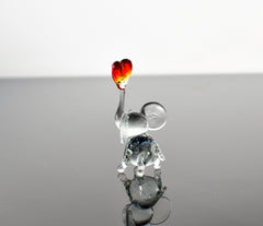 Elephant Figurine, Glass Elephant, Mothers Day Gifts, Anniversary Gifts, Lampwork Glass Elephant Figurine: Miniature Heart Keepsake,