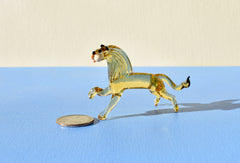 Handmade Glass Lion Figurine: Flame Work Art, Collectible Statue