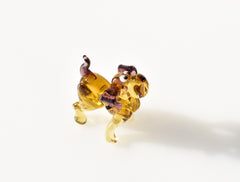 Handmade Glass Dog Figurine: Whimsical Art Sculpture