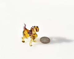 Handmade Glass Dog Figurine: Whimsical Art Sculpture