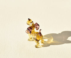 Handmade Glass Dog Figurine: Whimsical Art Sculpture