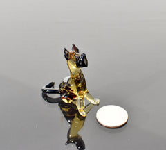 Handmade Glass German Shepherd Figurine: Collectible Dog Sculpture