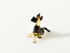 Handmade Glass German Shepherd Figurine: Collectible Dog Sculpture