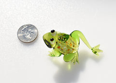 Glass Frog, Blown Glass Animal Figurines, Lampwork Glass, Tiny Glass Frog, Frog Gifts, Mini Glass Figurines, Glass Sculptures Decor