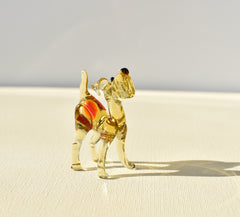 Handmade Glass Dog Figurine: Whimsical Art Glass Sculpture