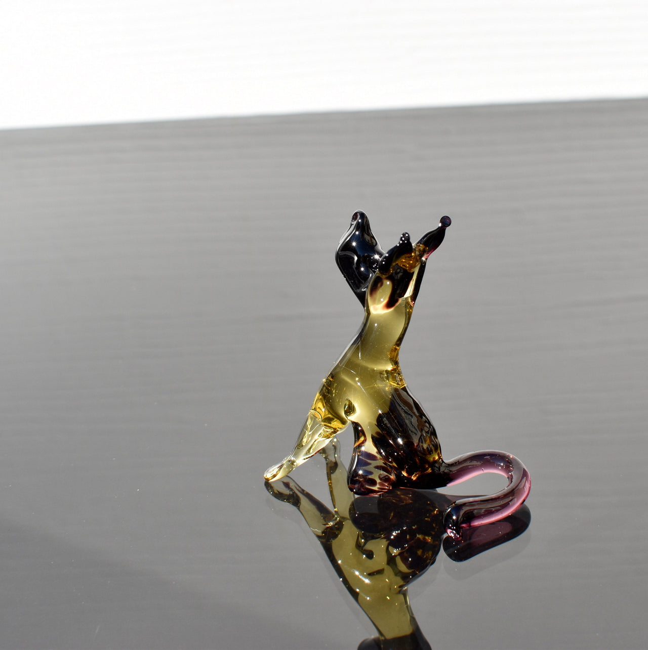 Handmade Glass German Shepherd Figurine: Flame Work Sculpture