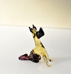 Handmade Glass German Shepherd Figurine: Flame Work Sculpture