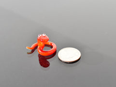 Cute glass tiny red snake, whimsical, Lamp work miniature character from Glass Menagerie, Unique gift