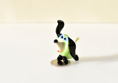 Whimsical Dog Figurine, Mini Glass Animals, Dog Statue, Tiny Glass Animals, Funny Puppy, Dog Memorial Gift, Glass Dog, Art Glass Decor