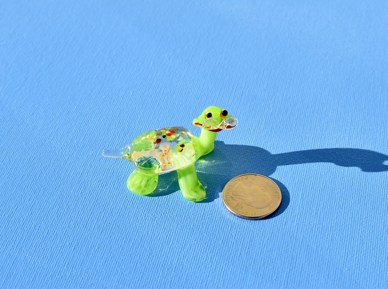 Sea Turtle Gifts, Teacher Gifts, Turtle with Glasses, Blown Glass Animals, Coastal Decor, Glass Sea Turtle, Nerdy Turtle, Green Turtle Art