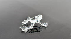 Clear Glass Frog Figurine – Hand Blown Miniature Animal Sculpture – Unique Amphibian Gift