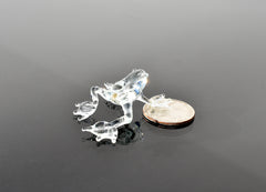 Clear Glass Frog Figurine – Hand Blown Miniature Animal Sculpture – Unique Amphibian Gift