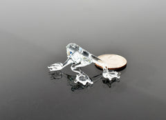 Clear Glass Frog Figurine – Hand Blown Miniature Animal Sculpture – Unique Amphibian Gift