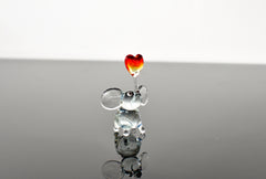 Lampwork Glass Elephant Figurine: Miniature Heart Keepsake