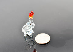 Lampwork Glass Elephant Figurine: Miniature Heart Keepsake