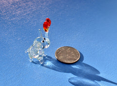 Lampwork Glass Elephant Figurine: Miniature Heart Keepsake