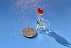 Lampwork Glass Elephant Figurine: Miniature Heart Keepsake