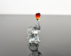 Handmade Glass Elephant with Heart | Tiny Love Keepsake Gift For Her