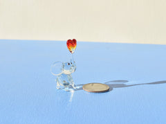 Lampwork Glass Elephant Figurine: Miniature Heart Keepsake