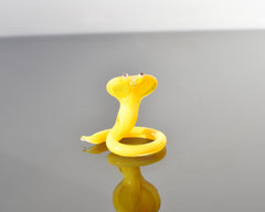 Glass Snake Charm Decor, Tiny Glass Animals, Yellow Cobra, Year of the Snake, Miniature Glass Animals, Snake Art,