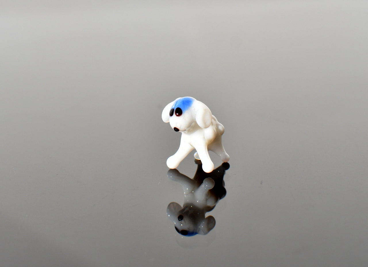 Tiny Glass Sheep Figurine • Lampwork Miniature Animal • Hand-Blown Collectible Sculpture