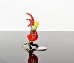 Handmade Glass Parrot Figurine: Whimsical Art Glass Sculpture