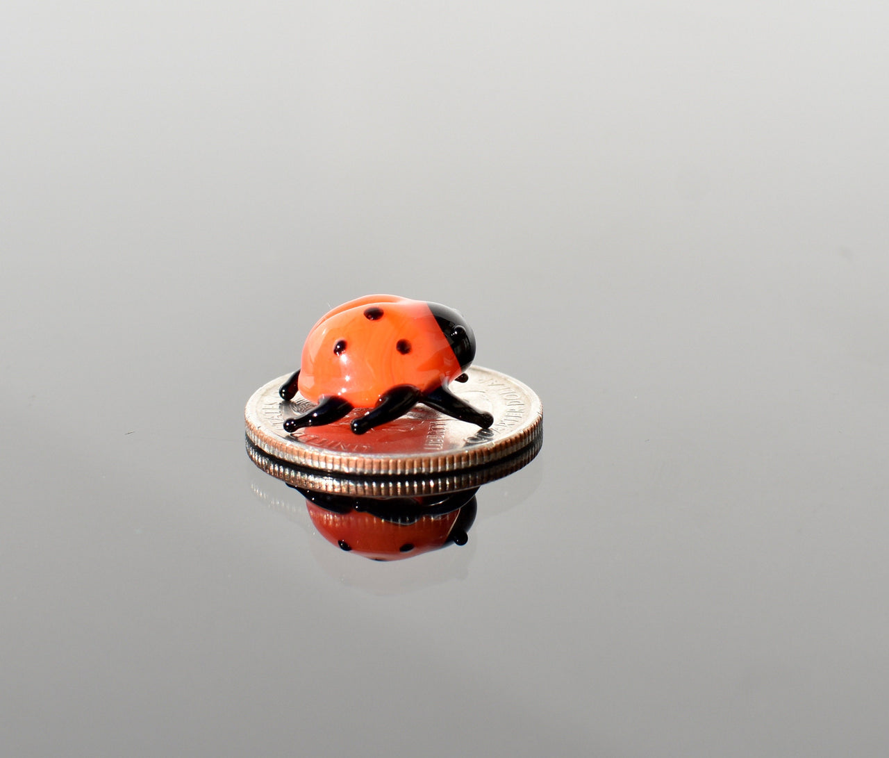 Ladybug Gifts, Glass Animals, Tiny Glass Animals, Ladybug Charm, Glass Animal Figurines, Ladybug Decor, Mini Glass Animals, Red, Art