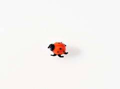 Lampwork Glass Ladybug Miniature: Whimsical Collectible Figurine