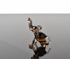 Elephant Statue, Elephant Decor, Elephant Gifts, Glass Elephant, Elephant Figurine, Blown Glass Animals, Elephant Sculpture, Amber Glass