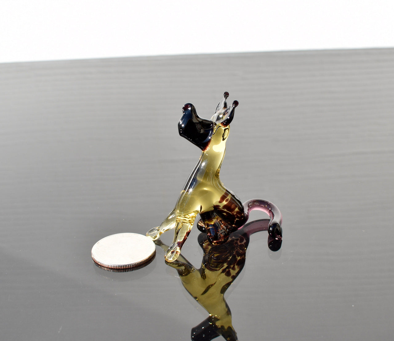 Handmade Glass German Shepherd Figurine: Flame Work Sculpture