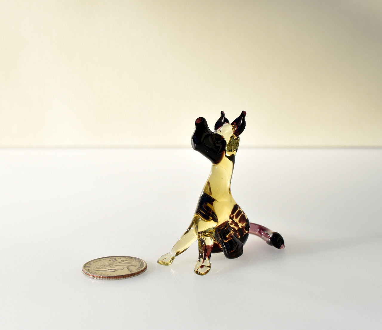 Handmade Glass German Shepherd Figurine: Flame Work Sculpture