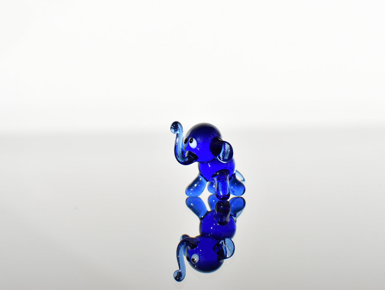 Tiny Glass Animals, Blue Glass Elephant, Elephant Figurine, Elephant Gifts, Glass Animals, Elephant Charm, Mini Glass Animals, Art, Decor
