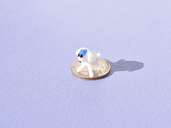 Tiny Glass Sheep Figurine • Lampwork Miniature Animal • Hand-Blown Collectible Sculpture