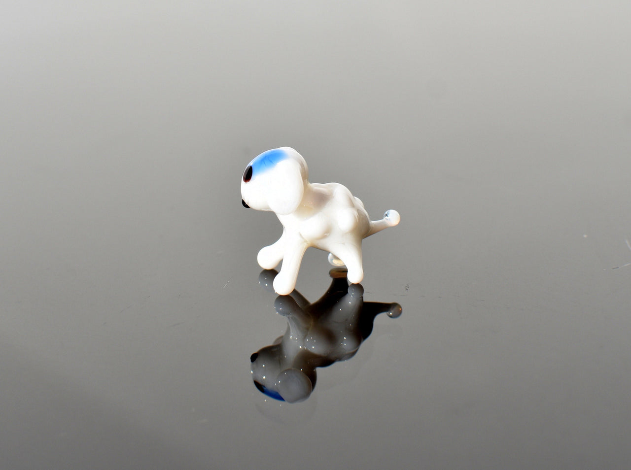 Tiny Glass Sheep Figurine • Lampwork Miniature Animal • Hand-Blown Collectible Sculpture