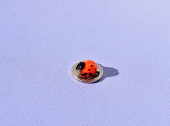 Lampwork Glass Ladybug Miniature: Whimsical Collectible Figurine