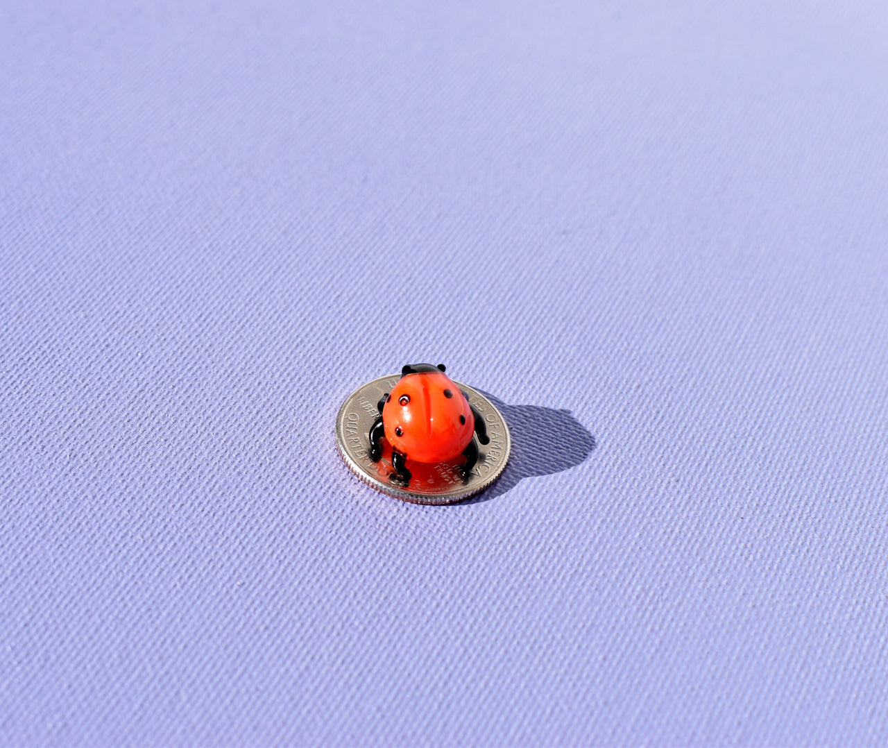 Lampwork Glass Ladybug Miniature: Whimsical Collectible Figurine