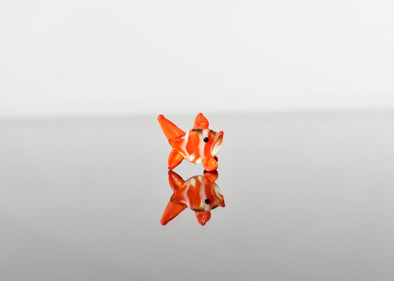 Handmade Glass Redfish Figurine: Whimsical Tropical Sculpture
