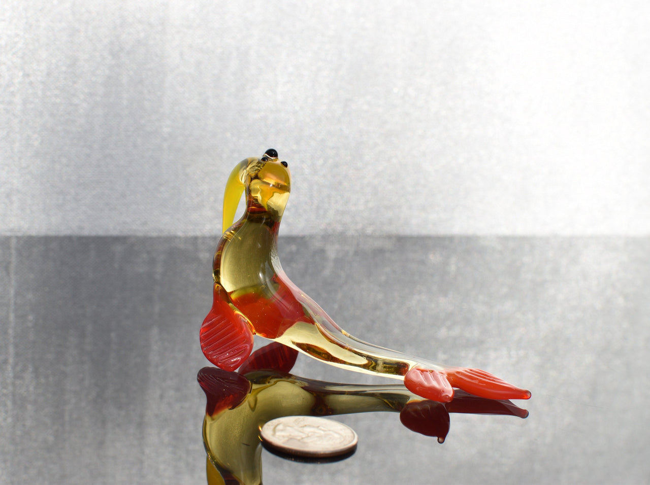 Cute transparent Glass Walrus. Whimsical figurine with a lot of character and personality. Excellent addition to your collection.