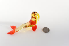 Cute transparent Glass Walrus. Whimsical figurine with a lot of character and personality. Excellent addition to your collection.