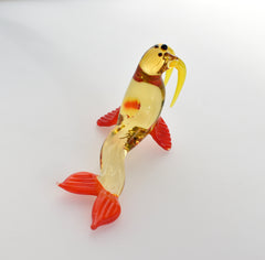 Cute transparent Glass Walrus. Whimsical figurine with a lot of character and personality. Excellent addition to your collection.